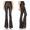 Punk Wind Wide Leg PU Leather Pant Flared Trousers Women Gothic Pant